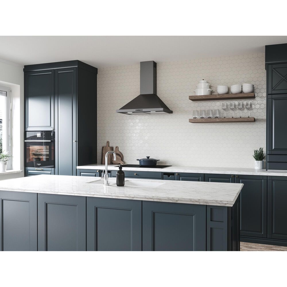 Zephyr Core Series Ombra 30&quot; Wall Mount Convertible Range Hood with Blower in Black Stainless, , large