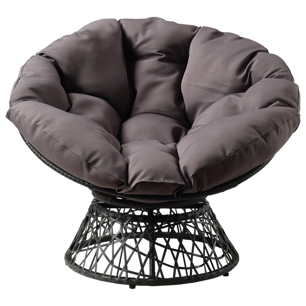 Valor Living Papasan Swivel Chair in Grey, , large