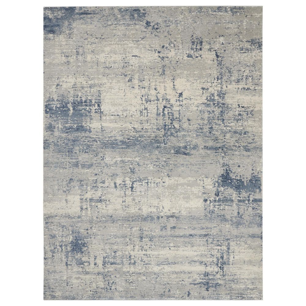 Nourison Rustic Textures Ivory, Deep Blue and Grey 9"3" x 12"9" Area Rug, , large