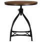 Linon Home Decor Hawkford Adjustable Round Bar Table in Brown and Gunmetal - Table Only, , large