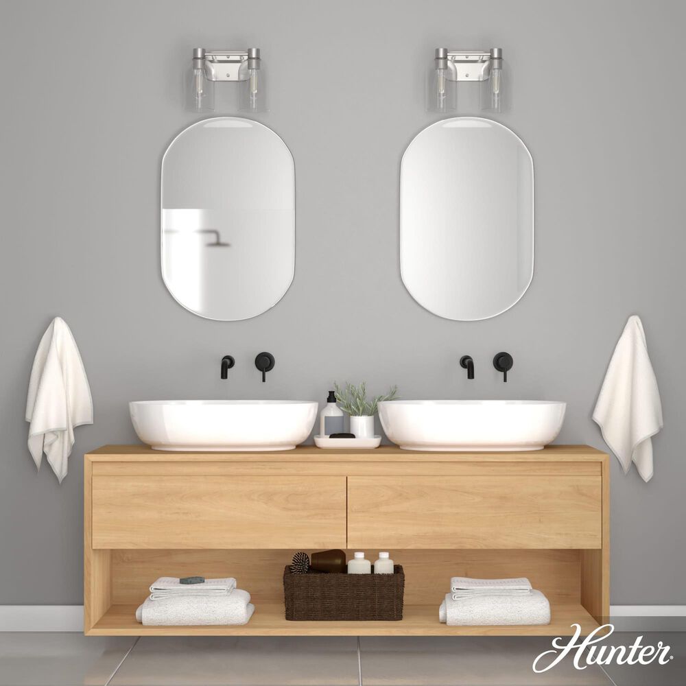 Hunter Lochmeade 2-Light Vanity in Brushed Nickel, , large