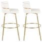 LumiSource Cinch 30" Swivel Barstool with White Upholstery in Gold (Set of 2), , large