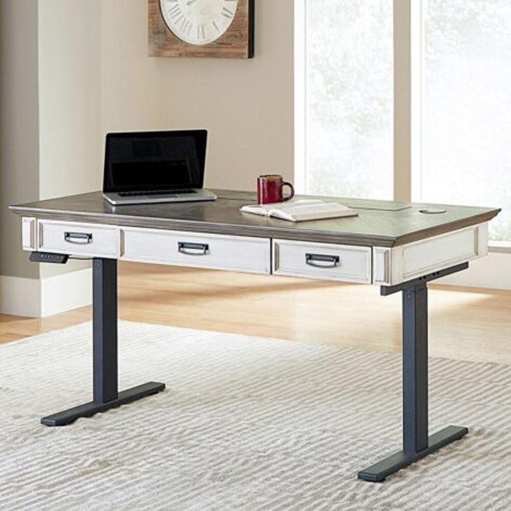 Wycliff Bay Hartford 60&quot; Electric Sit and Stand Desk in Gray, White and Black, , large