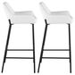 LumiSource Daniella Bar Stool with White Upholstery in Black (Set of 2), , large