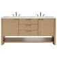 James Martin Vanities Solene 72" Double Bathroom Vanity in Seaside Oak with 3 cm White Arctic Fall Solid Surface Top and Rectangular Sinks, , large