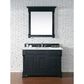 James Martin Vanities Brookfield 48" Single Bathroom Vanity in Antique Black with 3 cm Ethereal Noctis Quartz Top and Rectangle Sink, , large