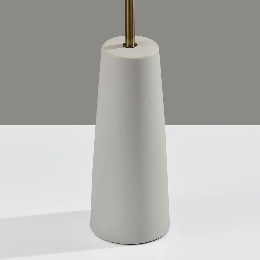 Adesso Waylon Floor Lamp in White and Antique Brass, , large
