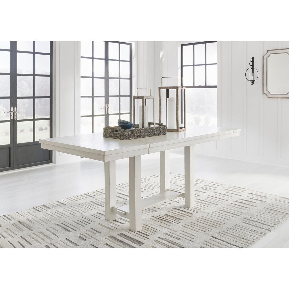 Ashley Robbinsdale Counter Height Dining Table with 2 Leaves in Antique White, , large