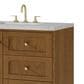 James Martin Laurent 36" Single Bathroom Vanity in Honey Oak with 3 cm Eternal Jasmine Pearl Silestone Top and Rectangular Sink, , large