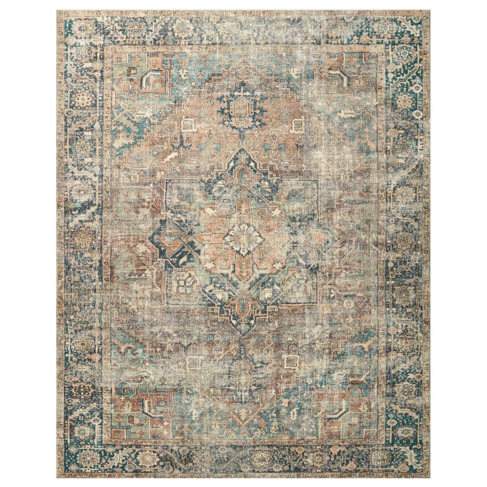 Loloi II Margot 7"6" x 9"6" Terracotta and Lagoon Area Rug, , large