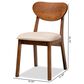 Baxton Studio Damara Side Chair with Sand Cushion in Walnut Brown (Set of 2), , large