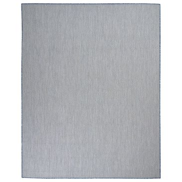 Nourison Courtyard Ivory and Blue 8" x 10" Indoor/Outdoor Area Rug, , large