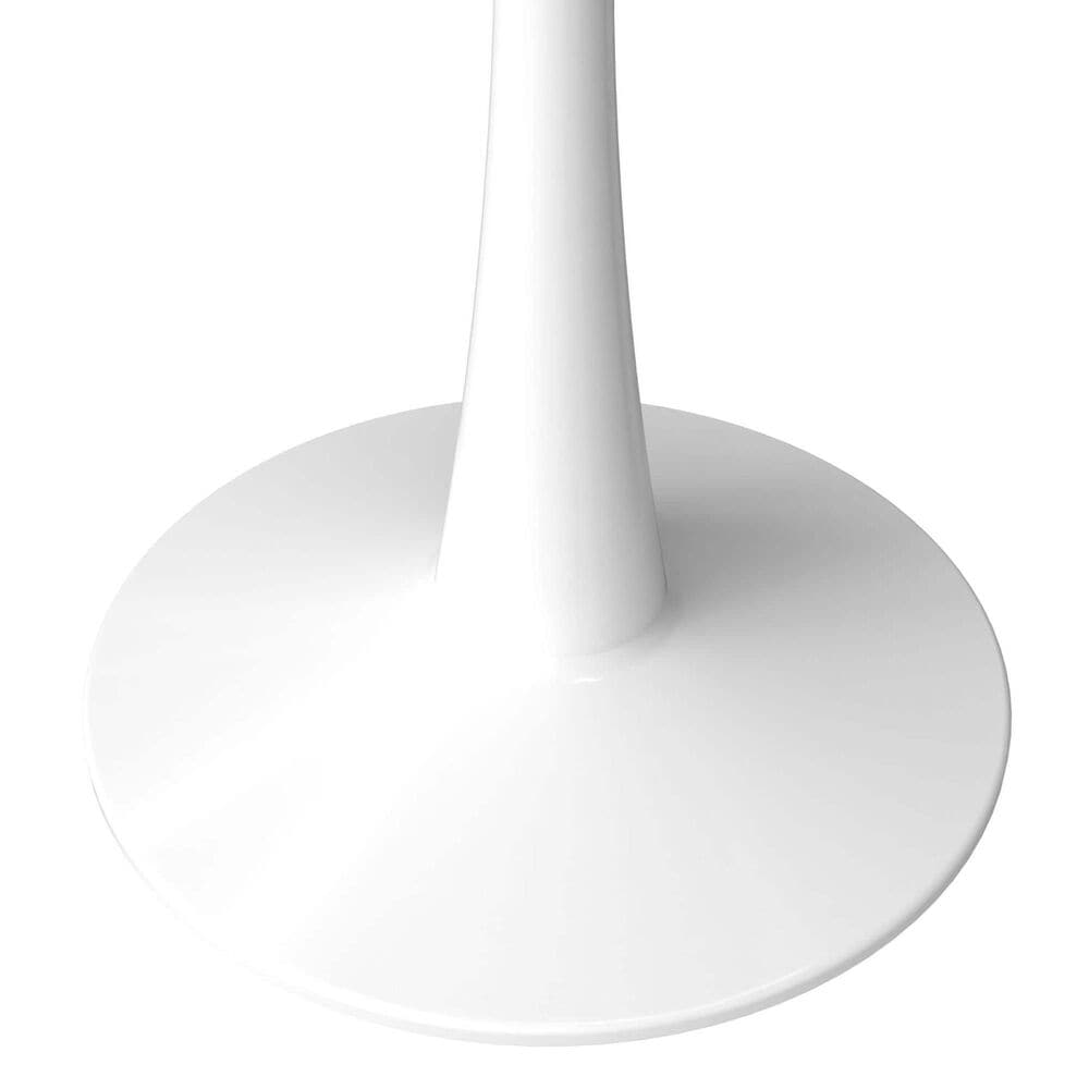 Leisuremod Leisuremod Bristol 31 round dining table White base with White Sintered stone Top, , large
