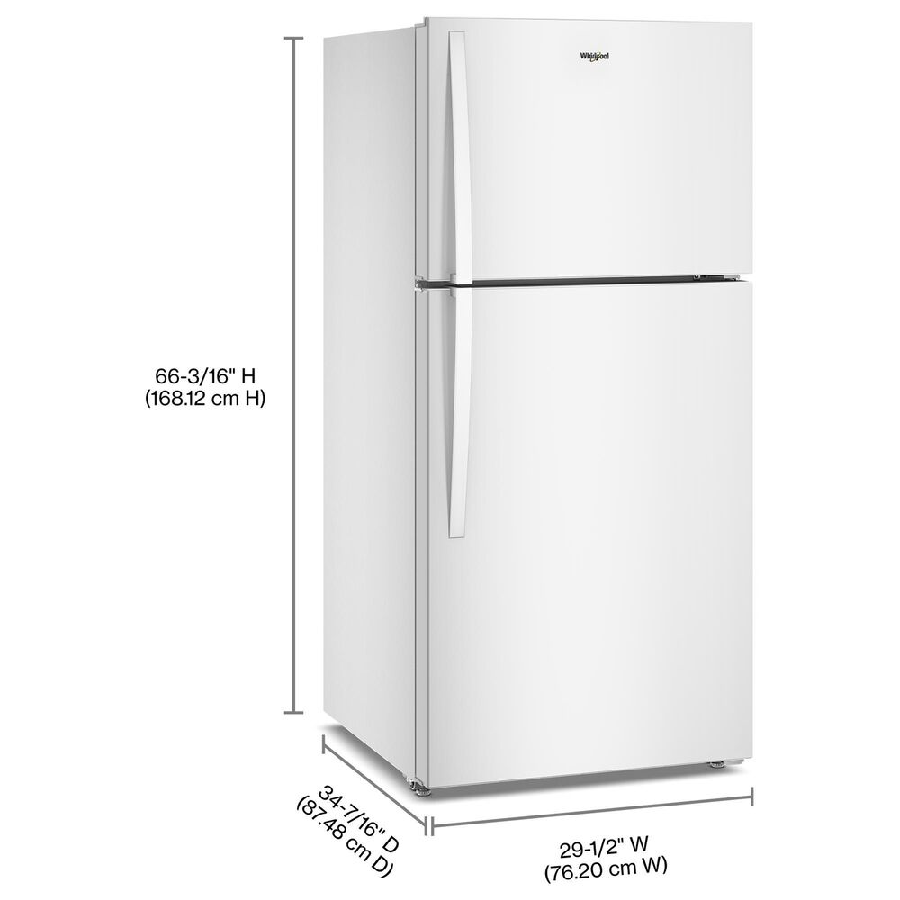 Whirlpool 19.2 Cu. Ft. Wide Top Freezer Refrigerator with Total Coverage Cooling in White, , large