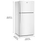Whirlpool 19.2 Cu. Ft. Wide Top Freezer Refrigerator with Total Coverage Cooling in White, , large