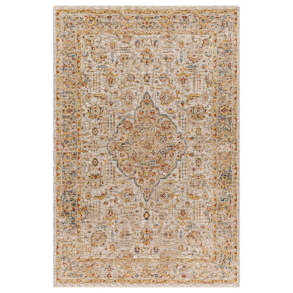 Surya Mona Lisa 5"3" Round Light Sage, Tan, Mustard, Olive, Brick Red, Dark Blue and Burgundy Area Rug, , large