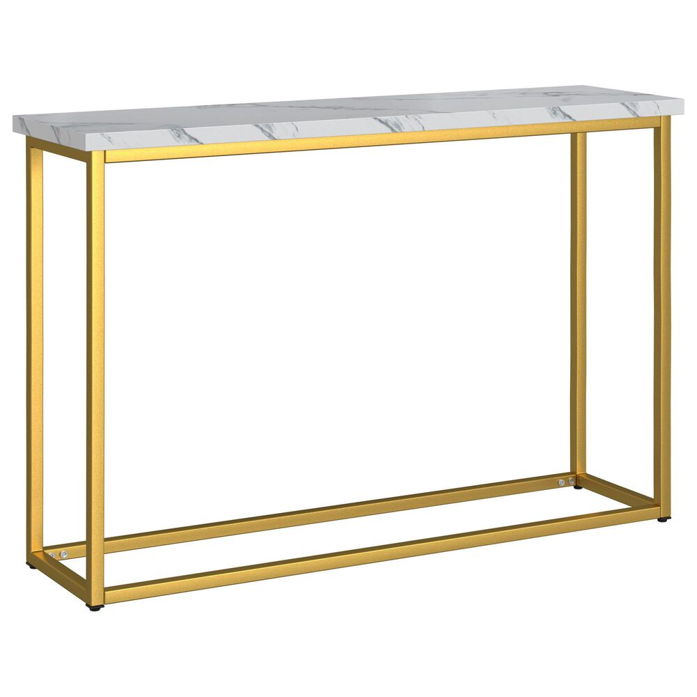 Golden Wave Furniture Driscoll Sofa Table in Gray, White and Gold, , large