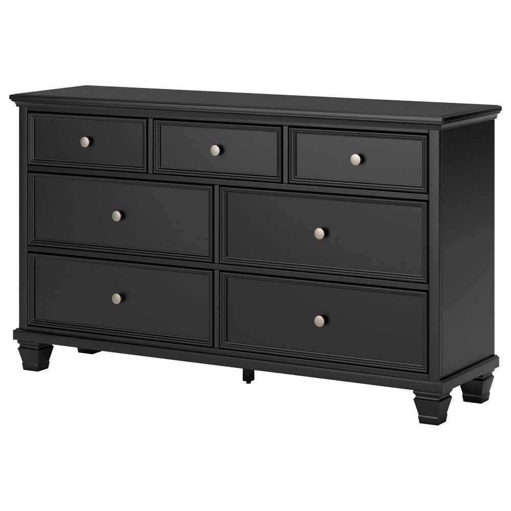 Ashley Lanolee 7-Drawer Dresser with Mirror in Black, , large
