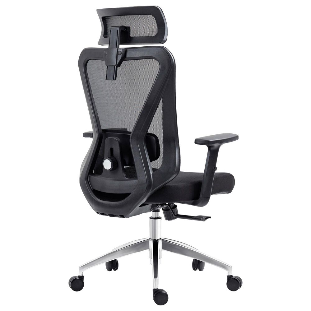 Rta Products Llc Truly Ergonomic Mesh Office Chair with Headrest and Lumbar Support in Black, , large