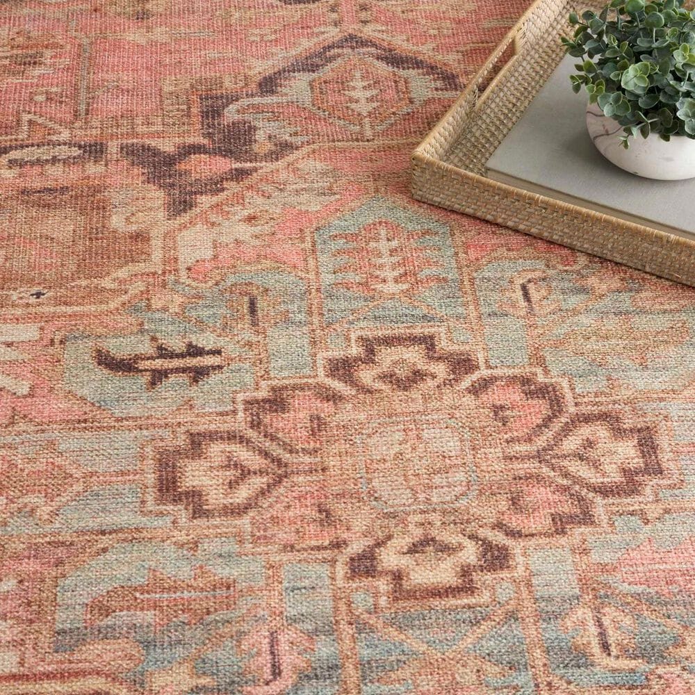 Nourison Vintage Washables Coral and Multicolor 4' x 6' Area Rug, , large