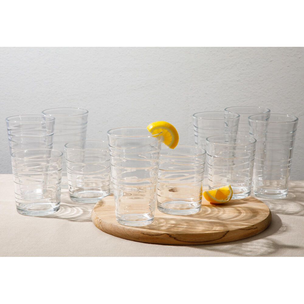 Gibson Home Great Fountains 16-Piece Glassware Set with Swirl Pattern in Clear, , large