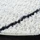 Safavieh August Shag 6"7" Round Ivory and Black Area Rug, , large