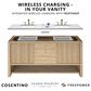James Martin Bellshire 48" Single Bathroom Vanity in Bright White with 3 cm Victorian Silver Silestone Top, Rectangular Sink and FreePower Wireless Charger, , large