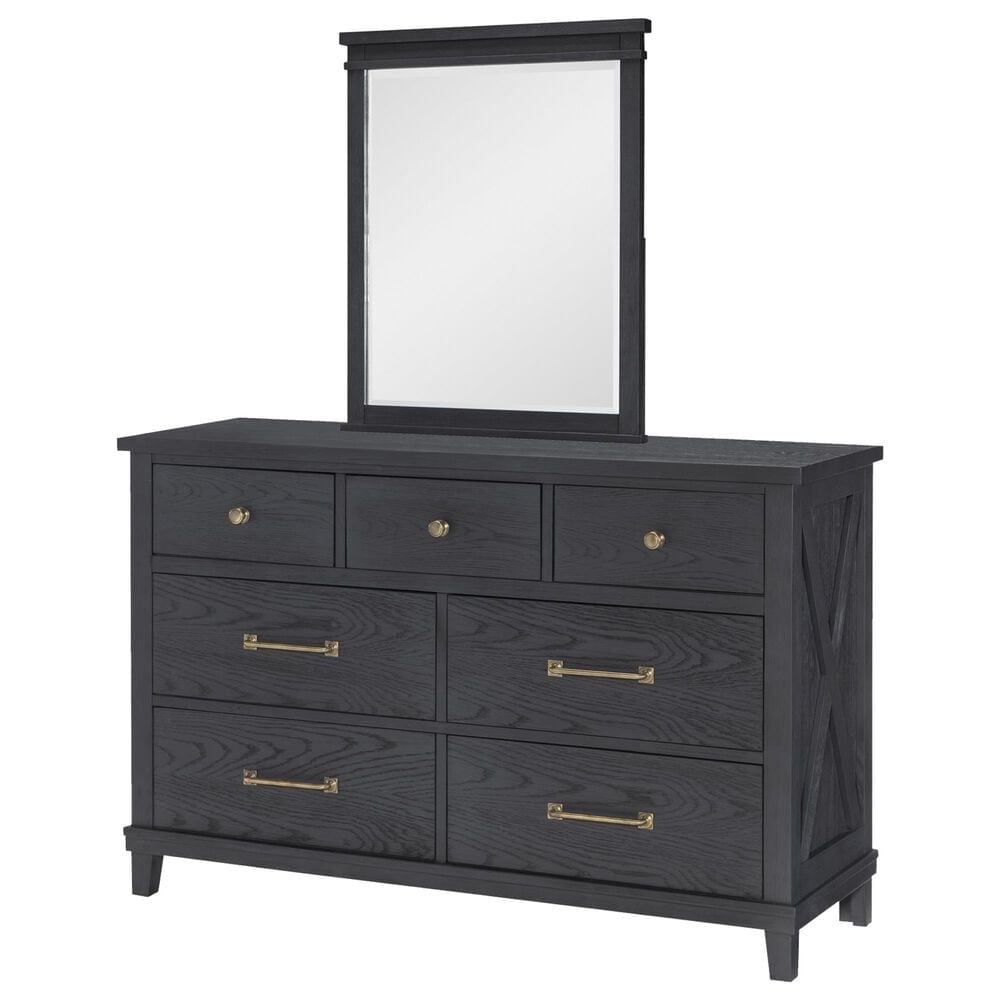 Legacy Classic Flatiron 7 Drawer Dresser and Mirror in Midnight, , large