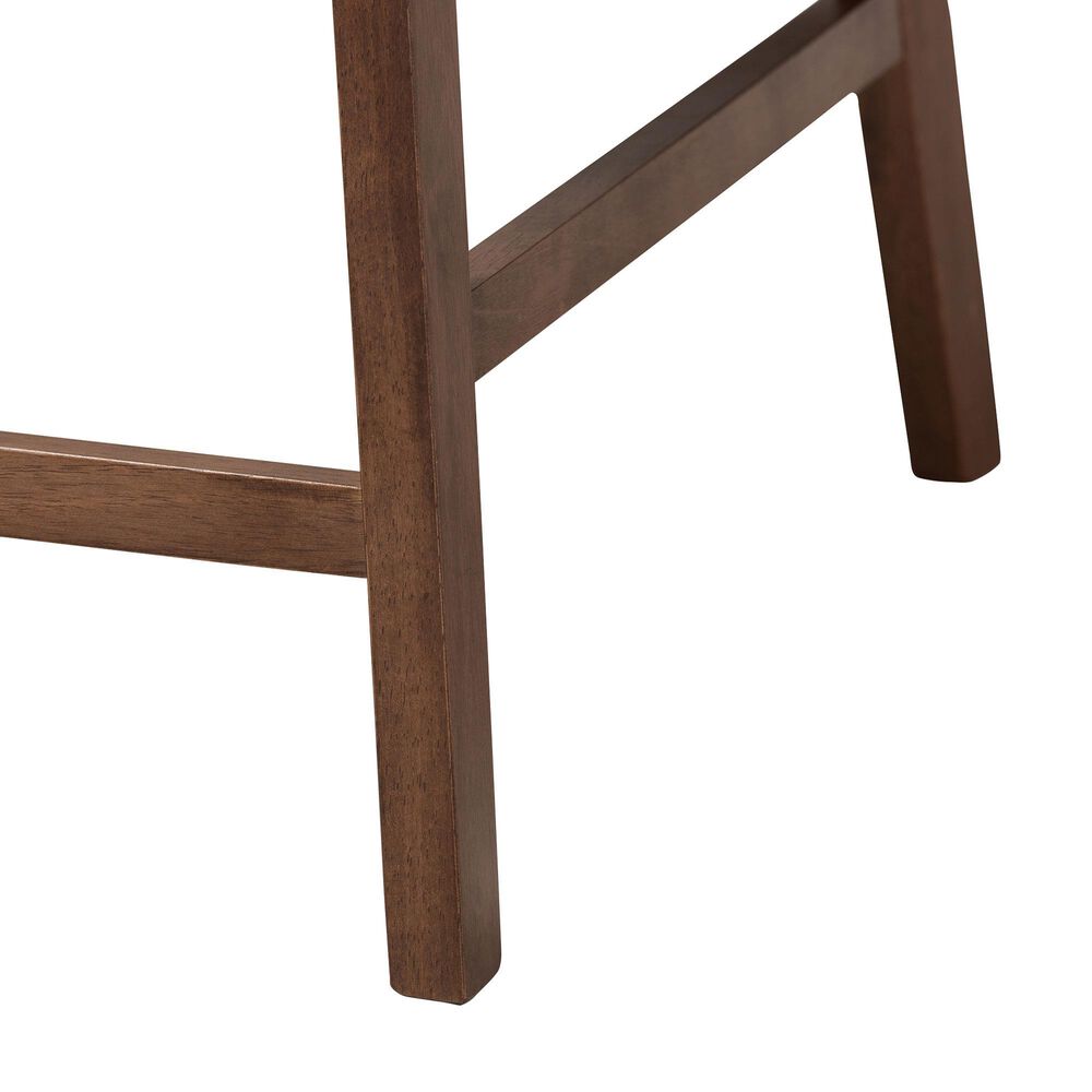 Baxton Studio Larine Counter Stool with Light Grey Cushion in Walnut (Set of 2), , large