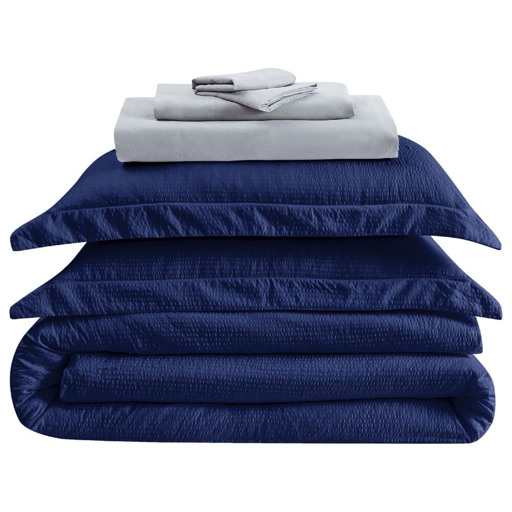 Pem America Truly Calm 7-Piece Queen Bed in a Bag in Navy and Grey, , large