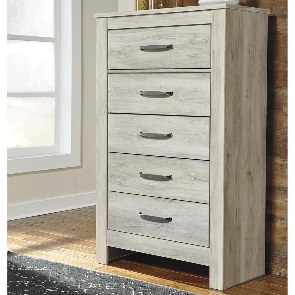 Ashley Bellaby 5 Drawer Chest in Whitewash, , large