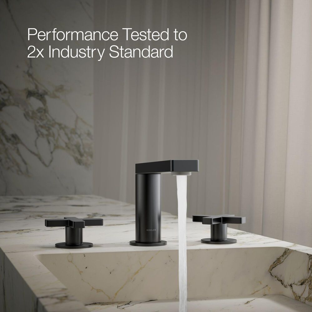 Kohler Composed Widespread Bathroom Sink Faucet with Cross handles in Matte Black, , large