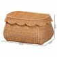 Baxton Studio Ayleen Small Basket with Scalloped Lid in Light Honey, , large