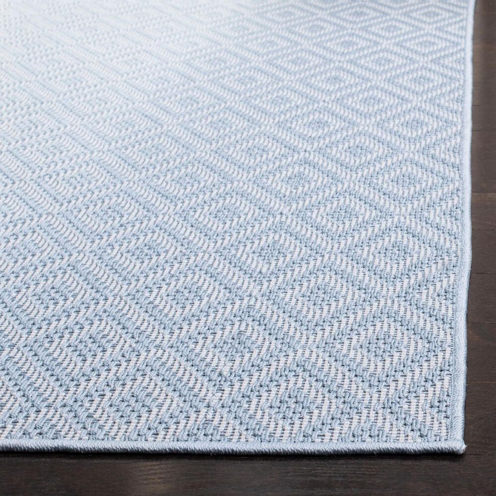 Safavieh Bermuda Geometric 2&#39; x 6&#39; Light Blue and Cream Indoor/Outdoor Area Performance Rug, , large