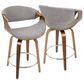 Lumisource Curvo Swivel Counter Stool in Light Grey (Set of 2), , large