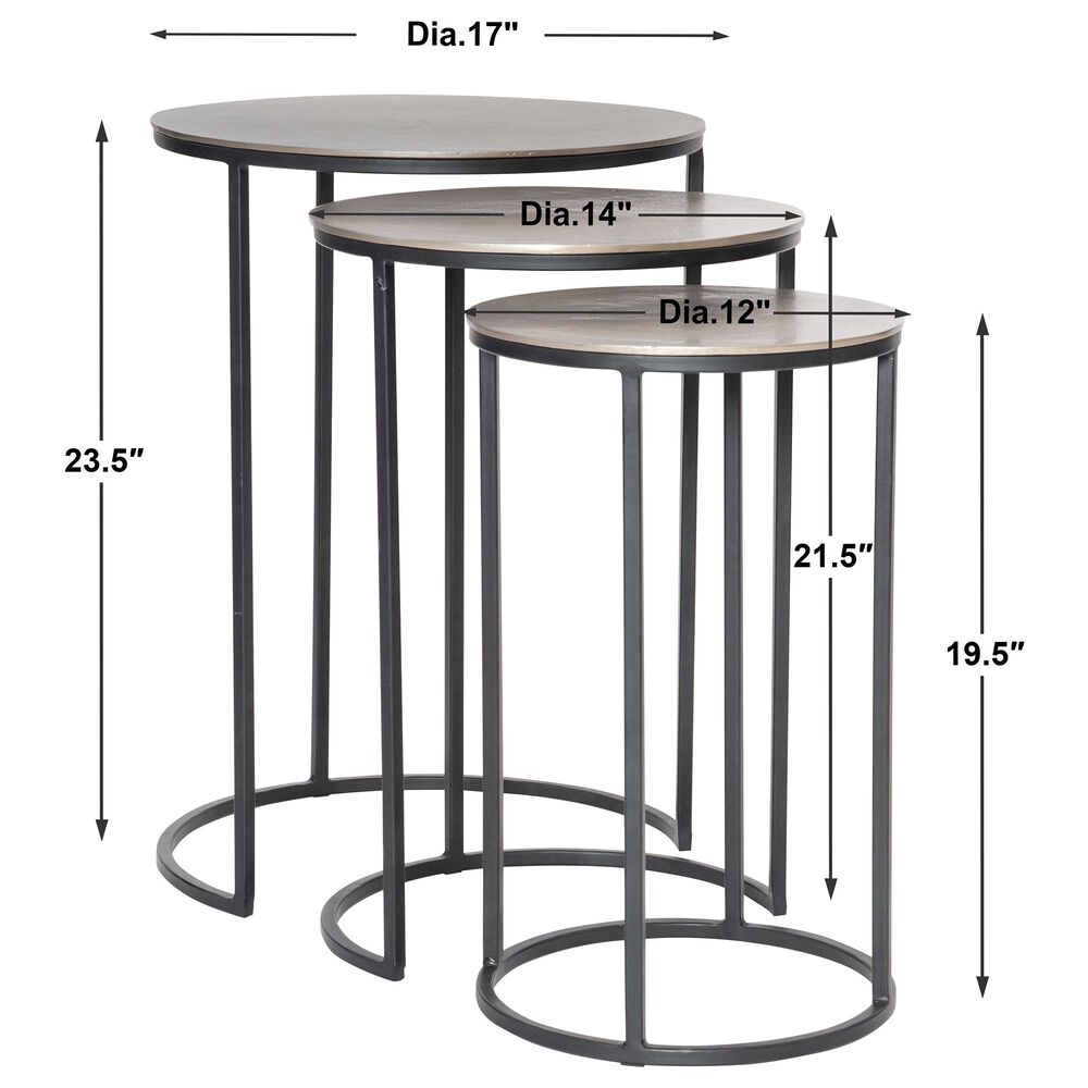 Uttermost Erik Nesting Tables in Aged Black and Antiqued Nickel, , large