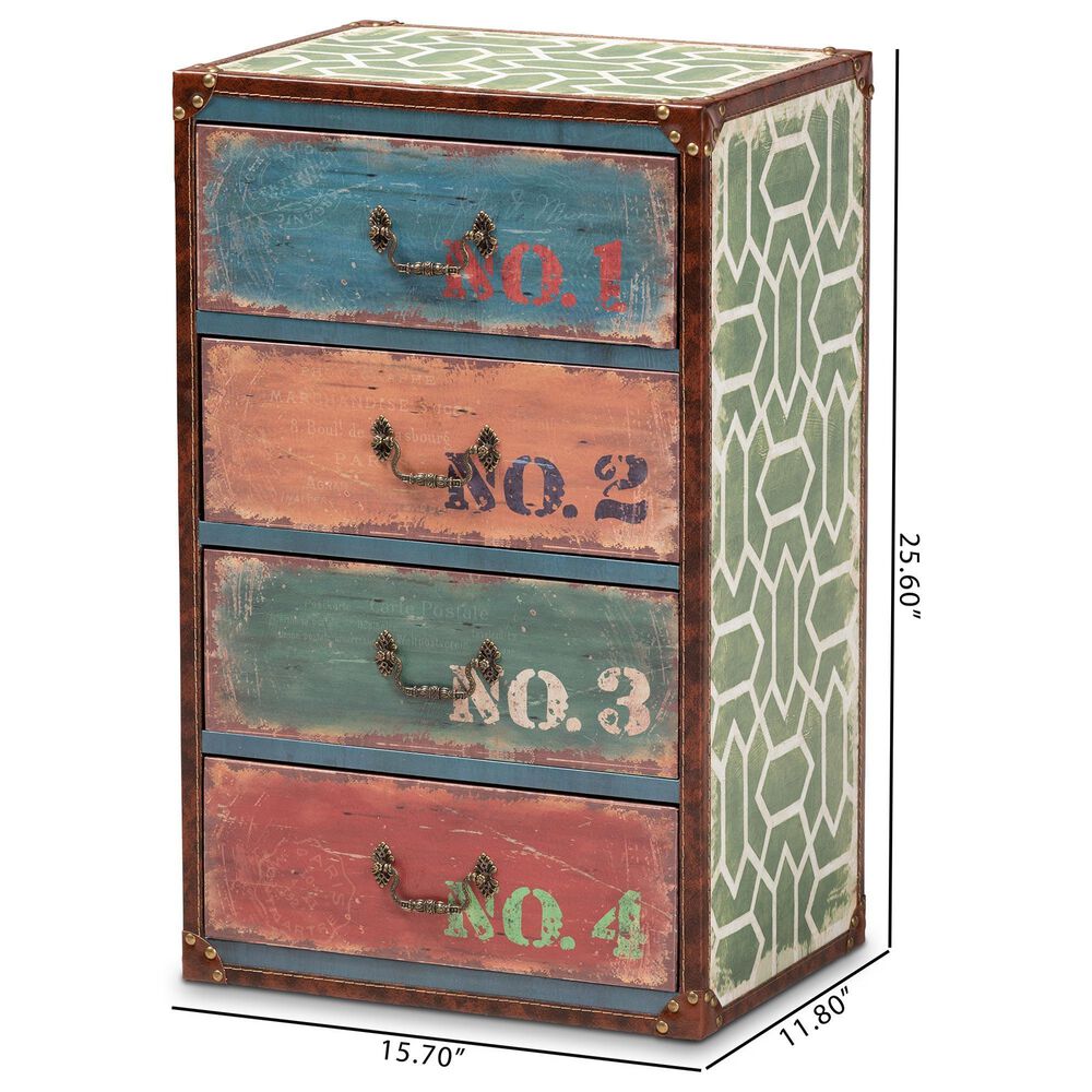 Baxton Studio Amandine 4-Drawer Accent Storage Cabinet in Multicolor, , large