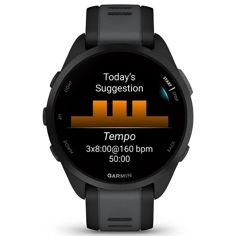 Garmin Forerunner 165 Smartwatch 30.4mm in Black and Slate Gray, , large
