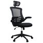 Rta Products Llc Modern High-Back Mesh Executive Office Chair with Headrest and Flip-Up Arms in Black, , large