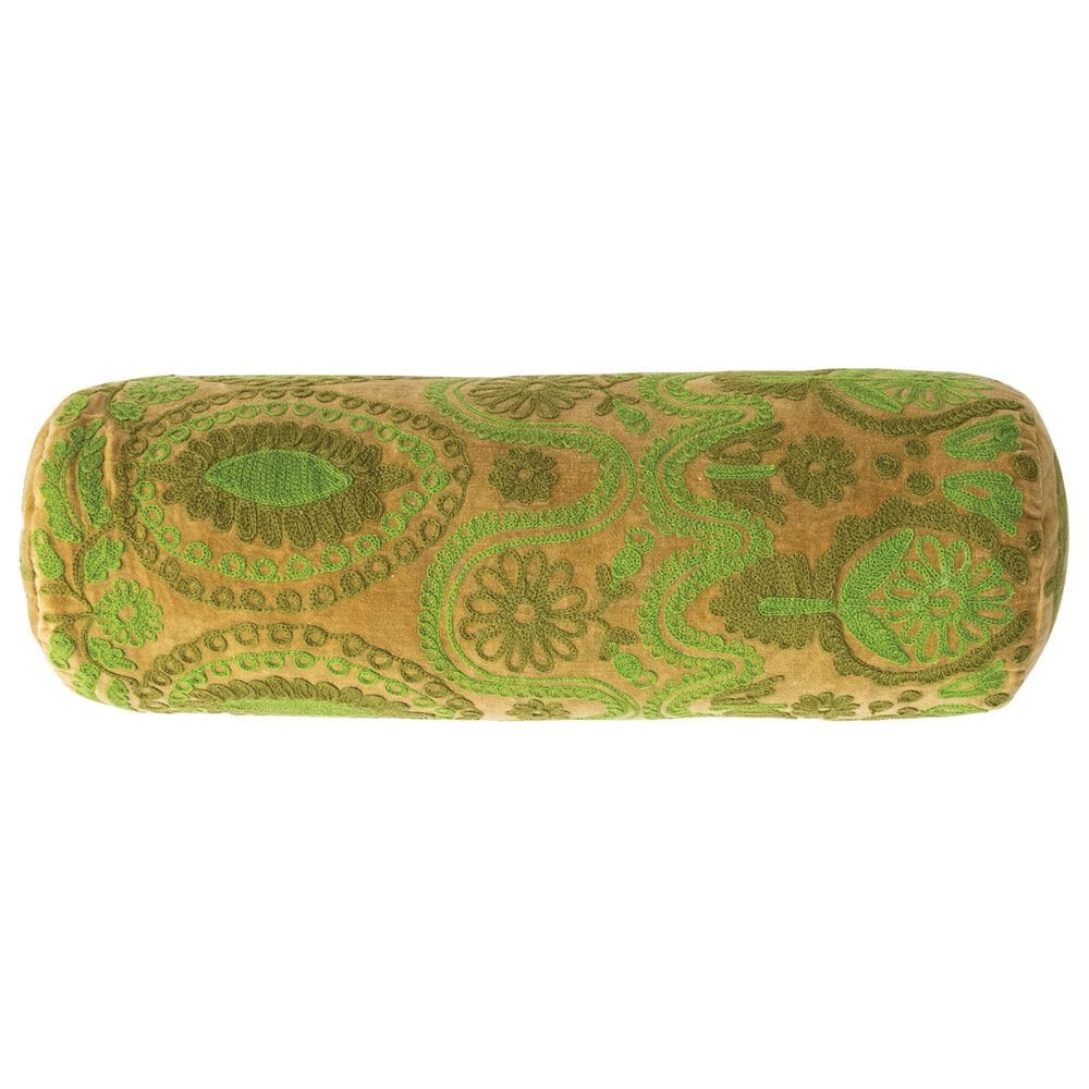 Teak Interiors Botanist 21&quot; x 7&quot; Bolster Throw Pillows in Green, , large