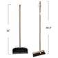 Creative Coop 2-Piece Beech Wood Broom and Standing Metal Dust Pan Set in Natural and Black, , large