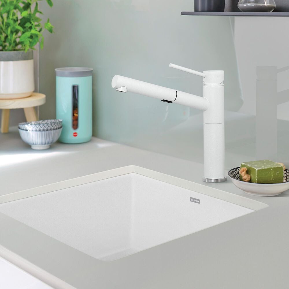 Blanco Precis 21&quot; Single Bowl Kitchen Sink in White, , large