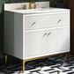 Kohler Calpa 36" Single Bathroom Vanity in White with 2 cm White Quartz Top and Rectangular Sink, , large