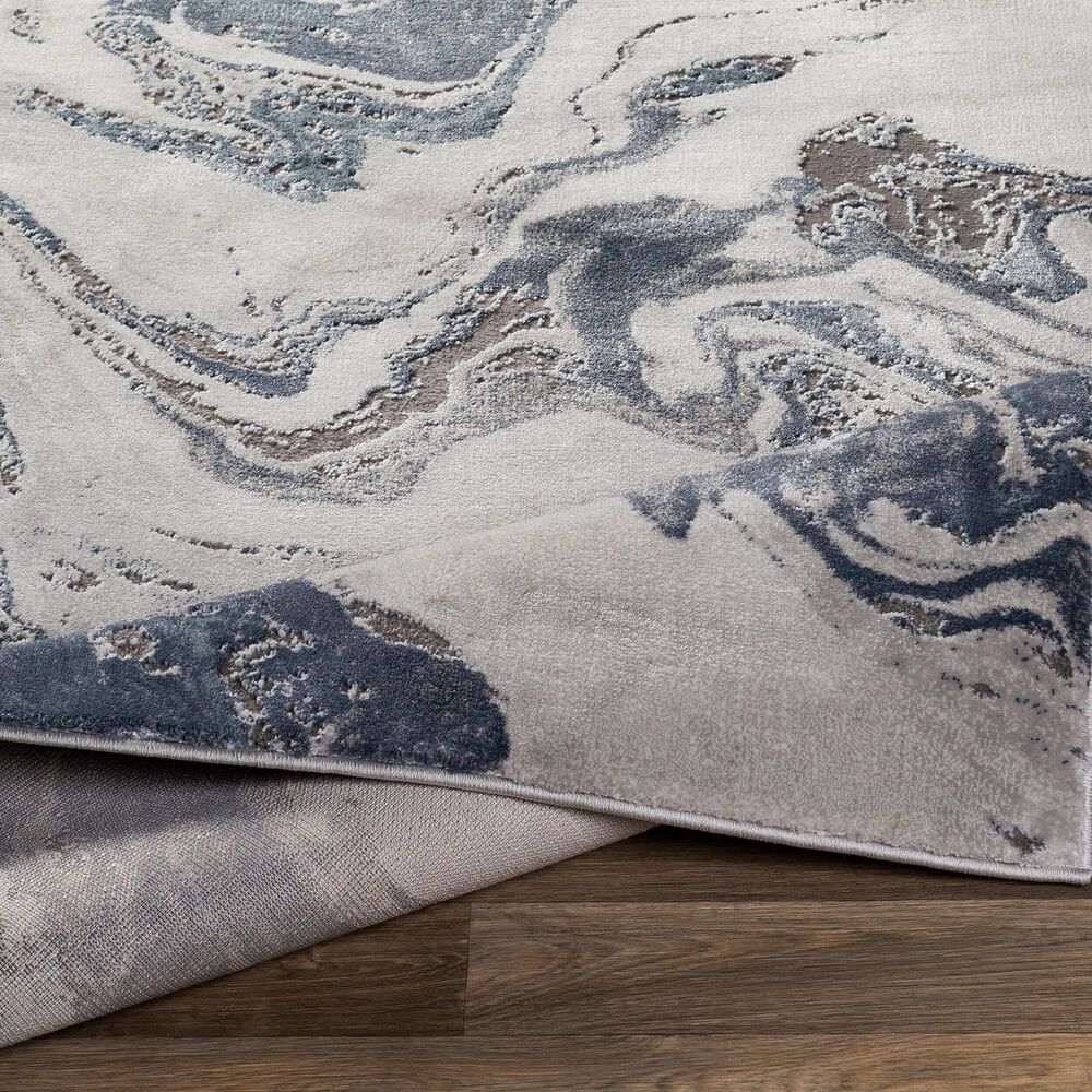 Surya Tibetan 6&#39;7&quot; x 9&#39;6&quot; Dark Blue, Denim, Charcoal, Light Gray and White Area Rug, , large