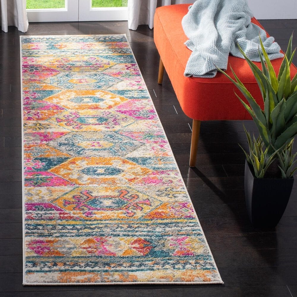 Safavieh Madison MAD118C 2&#39;3&quot; x 8&#39; Blue and Fuchsia Runner, , large