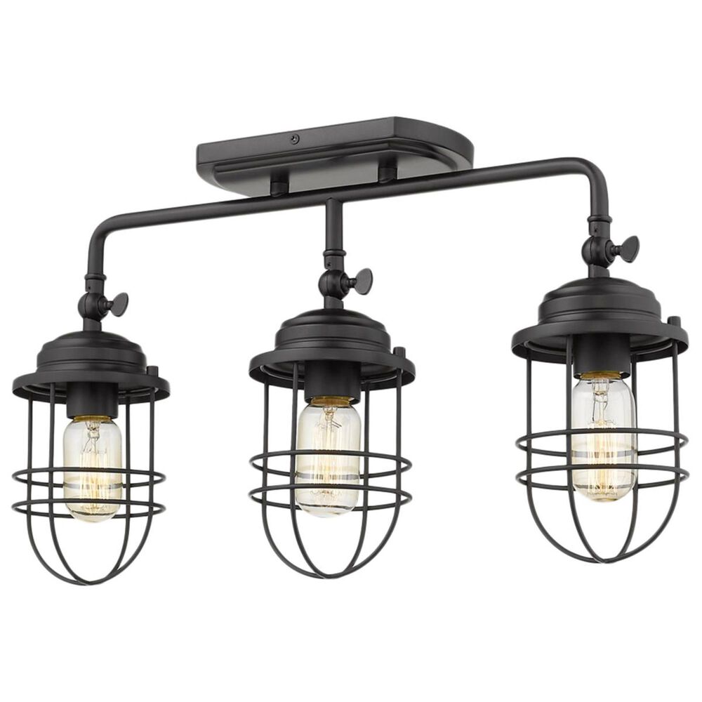 Golden Lighting Seaport 3-Light Linear Semi-Flush in Black, , large