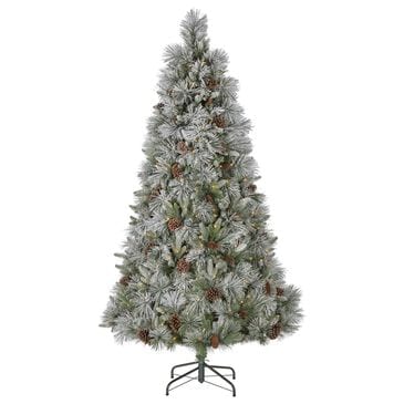 The Gerson Company 5" Pre-Lit Lightly Snowbell Pine Christmas Tree in Green, , large