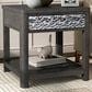 Furniture of America Piez End Table in Ash Gray and Stainless Steel, , large
