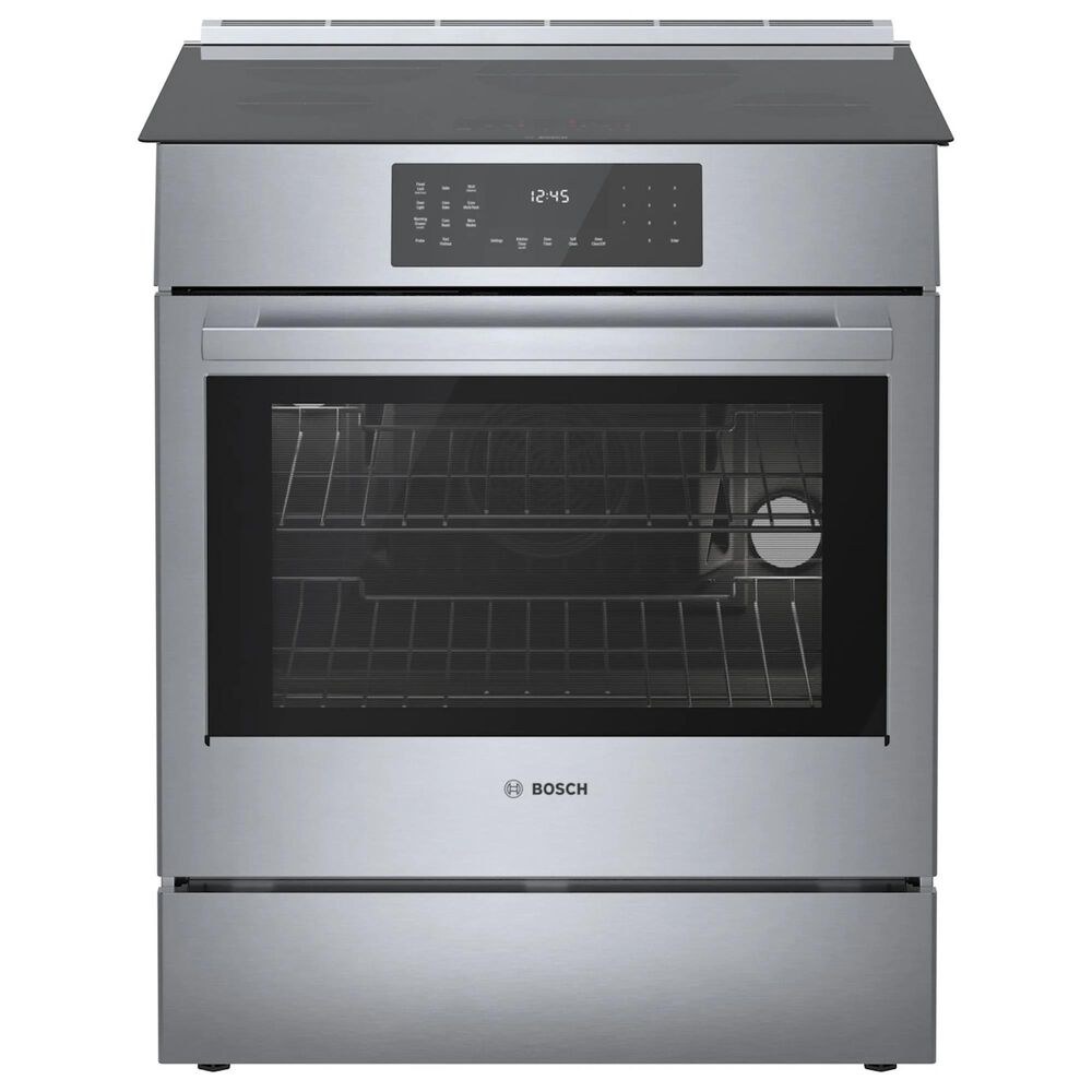 Bosch 800 Series 2-Piece Kitchen Package with 4.6 Cu. Ft. Induction Slide-in Range and 1.9 Cu. Ft. Over-The-Range Microwave in Stainless Steel, , large