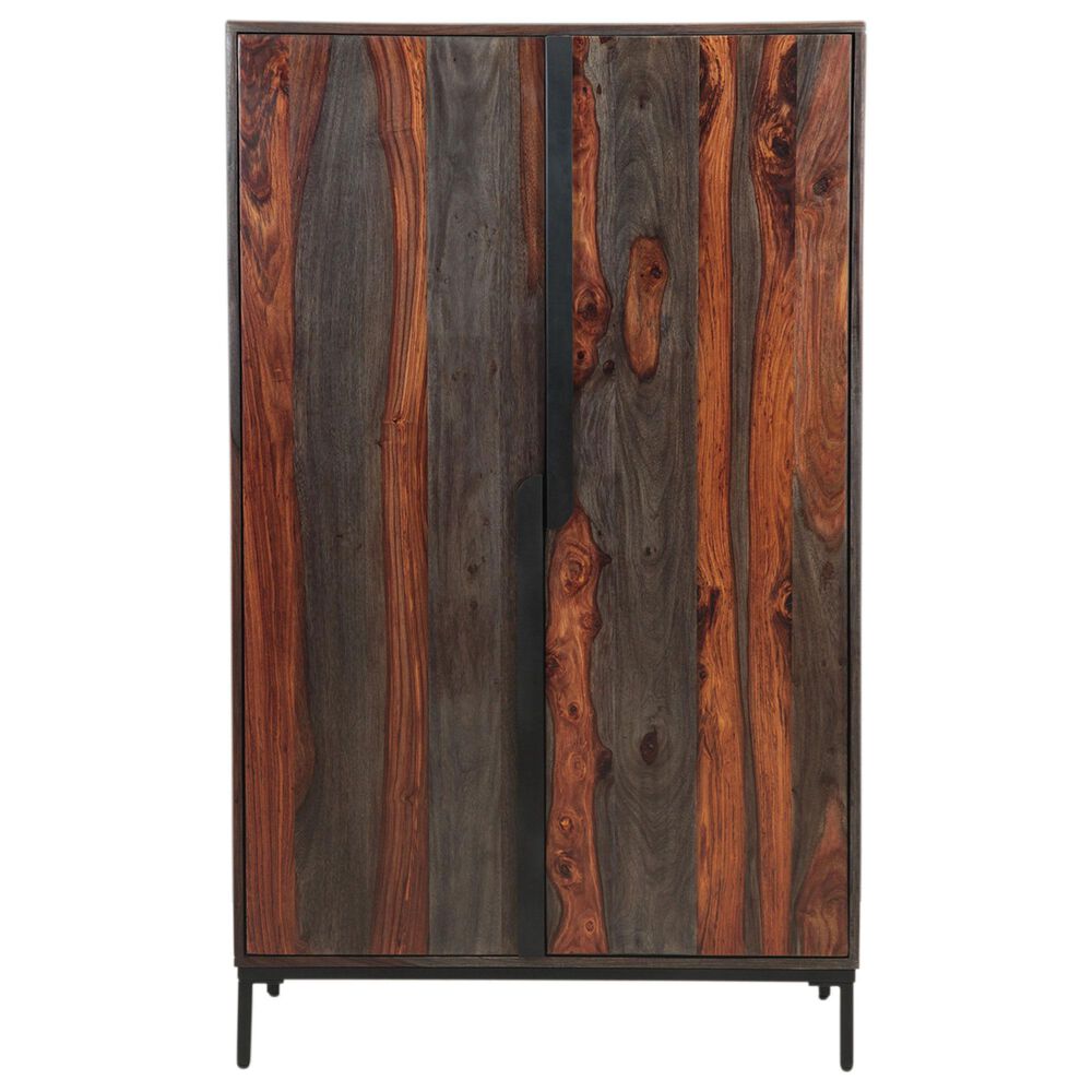 Home Trends &amp; Design Meridian 35" Tall Bar Cabinet in Capri Sheesham, , large